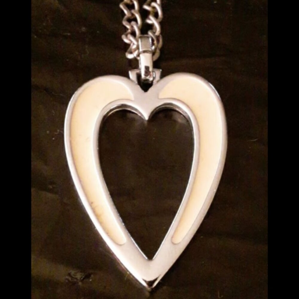 Vintage Enamel Yellow Heart Necklace